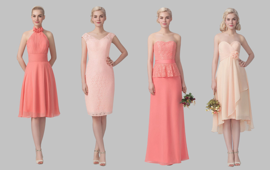 cheap chiffon lace bridal party dresses