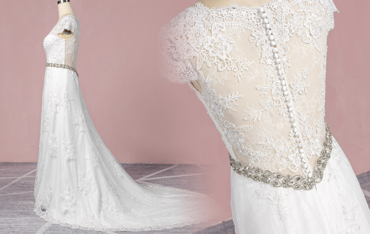 vintage inspired classic lace and satin wedding dresses