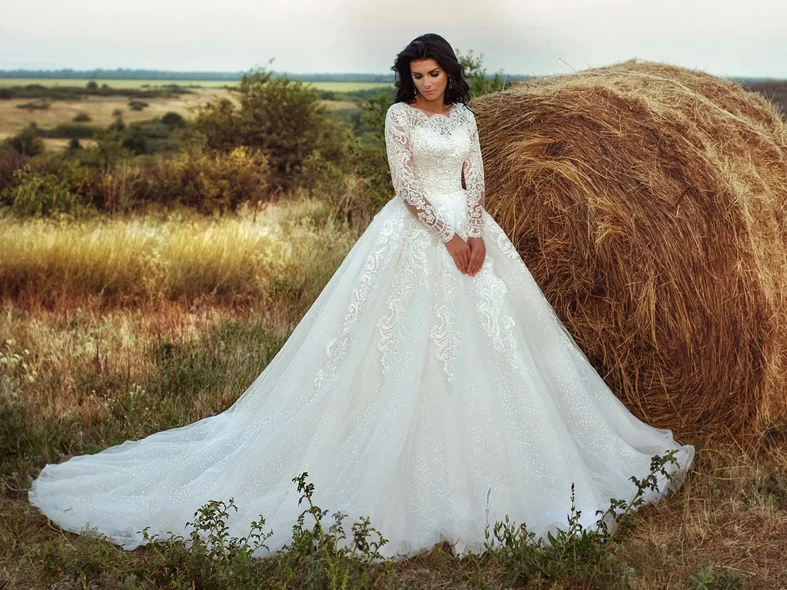 glitter long sleeve princess wedding dress glitter long sleeve ball gown wedding dress