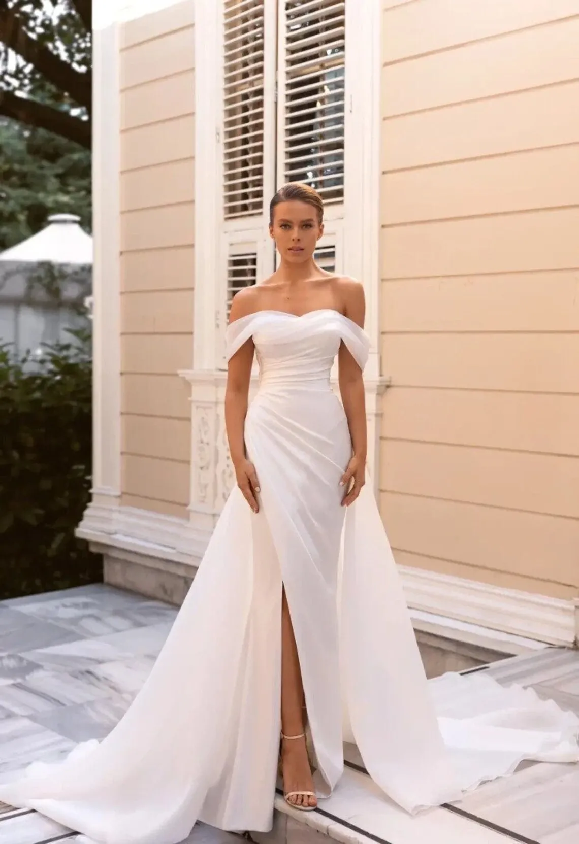 modified A-line organza wedding dress modified a line organza wedding dress