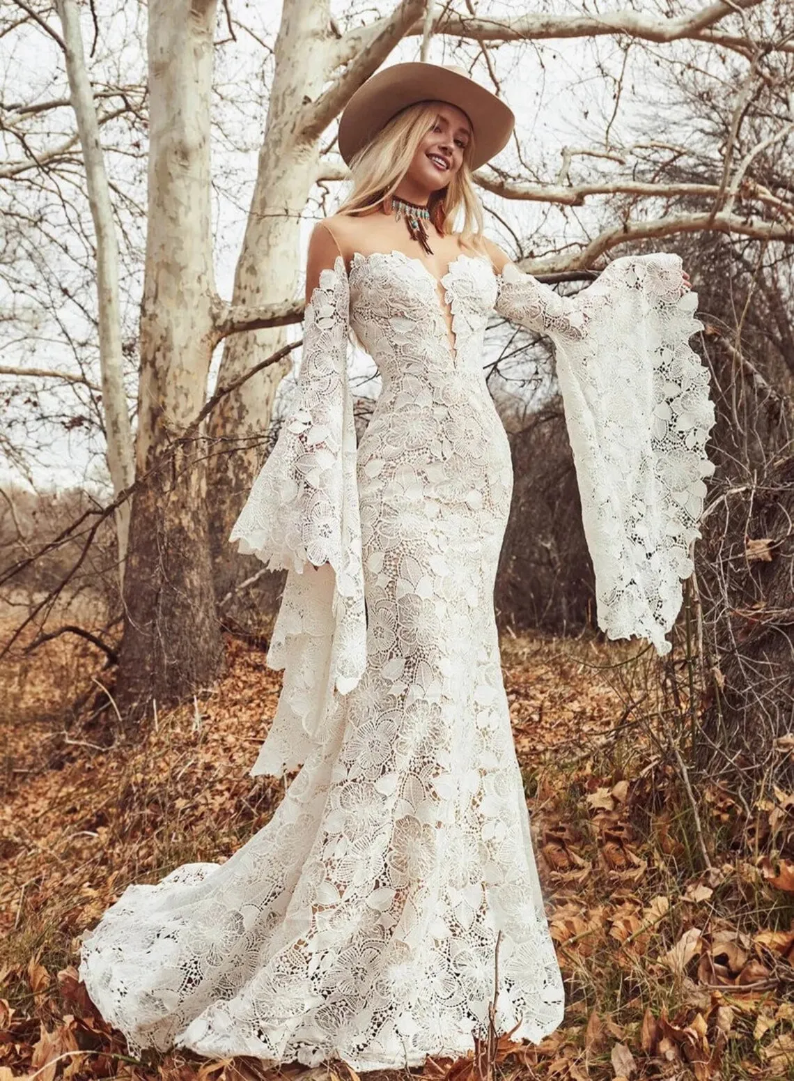flare sleeve lace boho wedding dress flare sleeve lace boho wedding dress