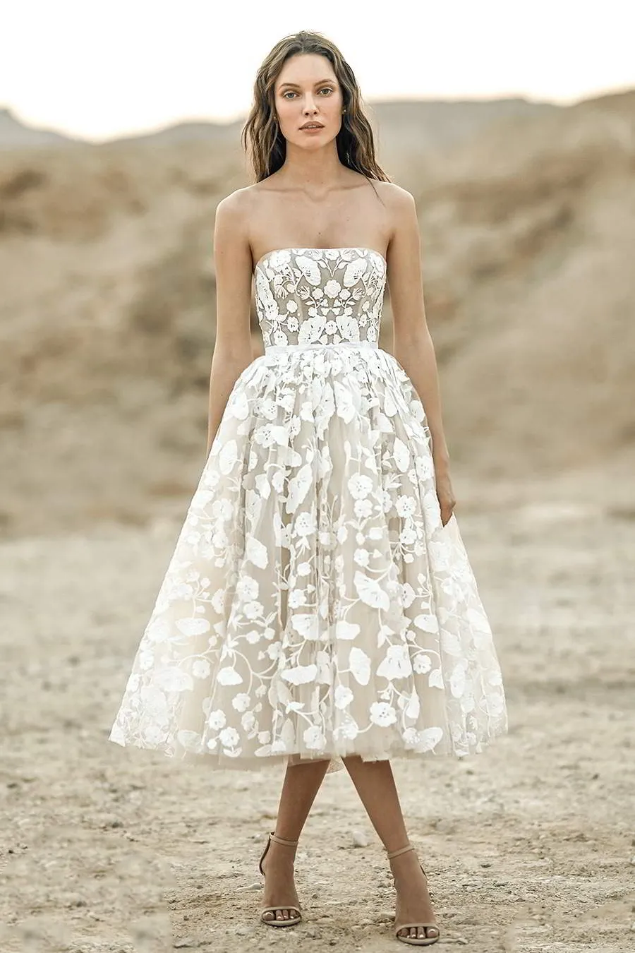 floral lace tea length bridal dress floral lace tea length bridal dress