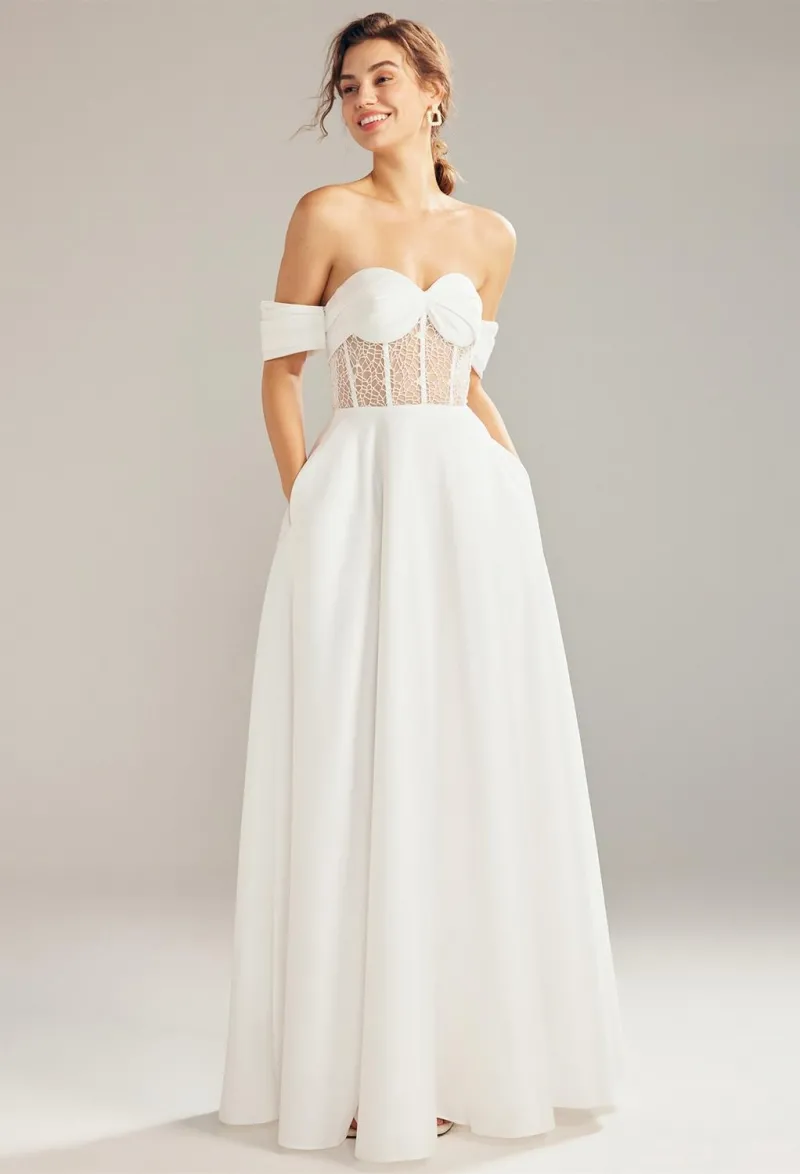 modern off the shoulder satin wedding dress modern off the shoulder satin wedding dress