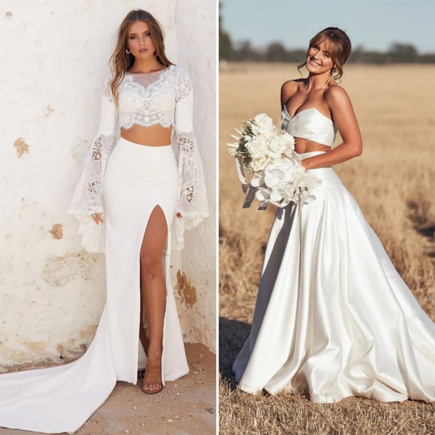 two piece boho wedding dress two piece boho wedding dress
