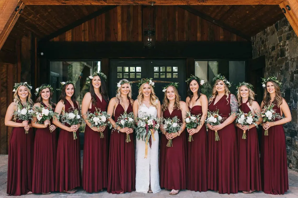 burgundy different neckline long bridesmaid dresses burgundy different neckline long bridesmaid dresses