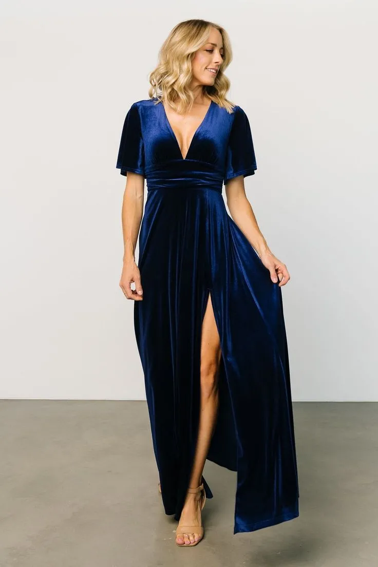 navy velvet short sleeve bridesmaid gown navy velvet short sleeve bridesmaid gown
