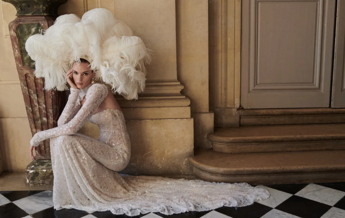 sequinned lace long-sleeve wedding dress sequinned lace long-sleeve wedding dress