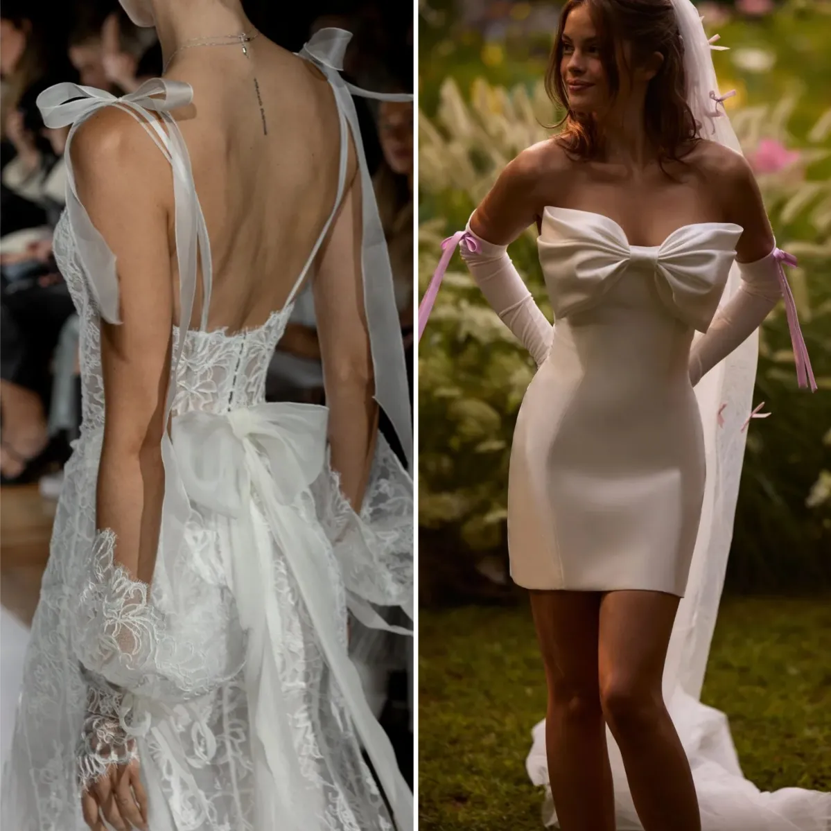 cute bows detailed wedding dresses