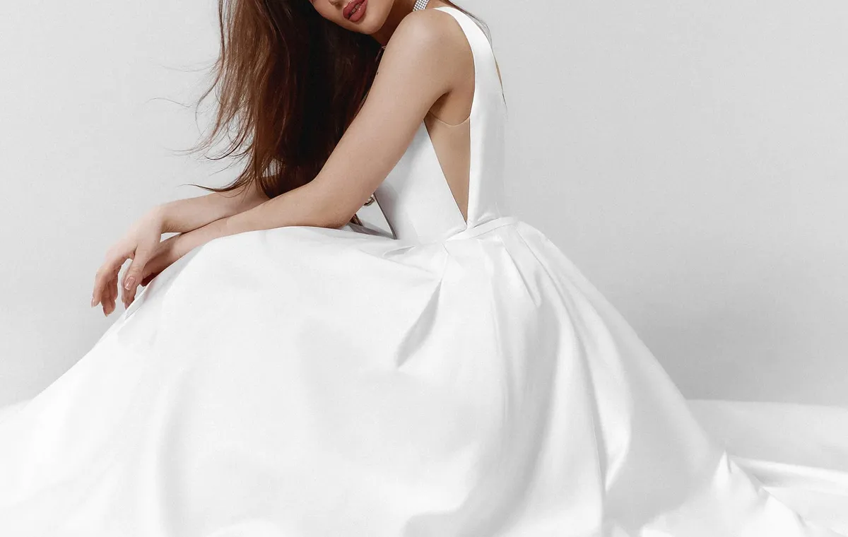 simple and modern satin wedding dresses