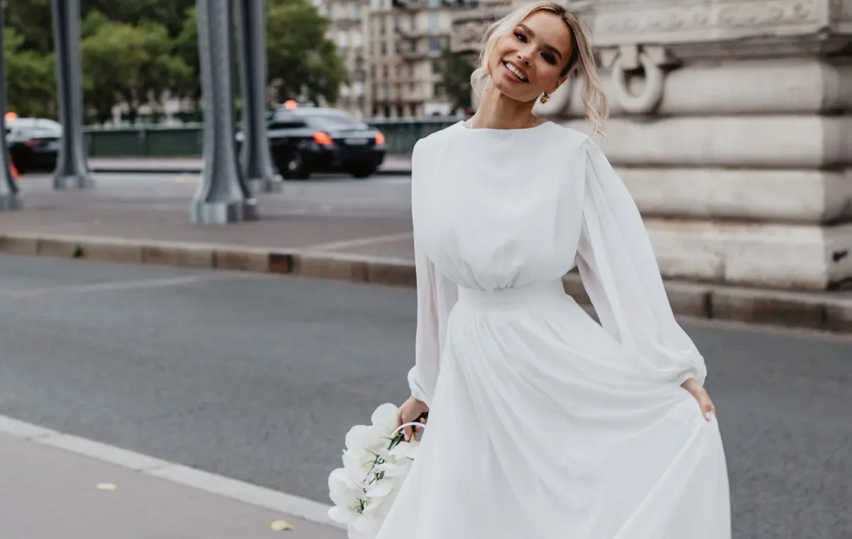 sachin and babi light blue dress Verngo lvory Chiffon Wedding Dress V Neck A Line Bridal Gowns Women Bride  Dress Customized vestido de satén de boda main image 1
