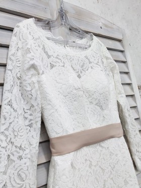 illusion white lace dress