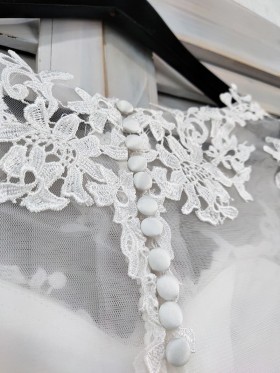 button up back bridal dress