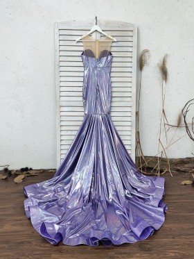 shiny purple stretchy fabric long prom dress shiny purple stretchy fabric long prom dress