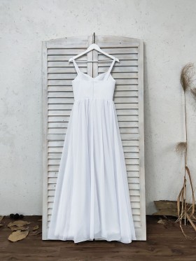 white chiffon A line bridal dress white chiffon A line bridal dress