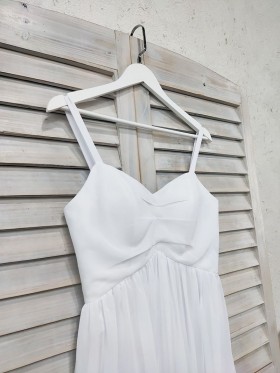 white chiffon empire waist bridal dress