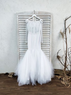 white lace and tulle long sleeve wedding dress white lace and tulle long sleeve wedding dress