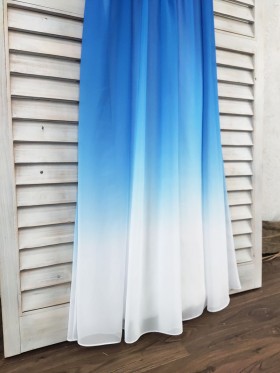 blue to white chiffon fabric