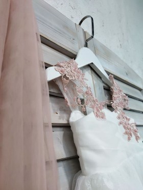 pearl pink tulle sash belt