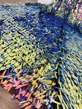 rainbow sequin long train