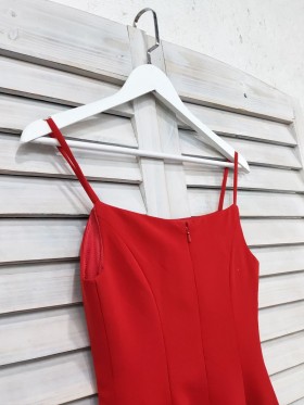 red bridesmaid dress