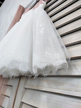 scalloped ivory lace and tulle flower girl dress scalloped ivory lace and tulle flower girl dress