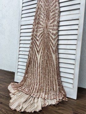 stripe gold sequin dress