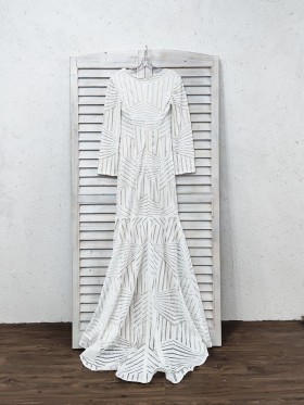white striped sequin long sleeve mermaid prom dress white striped sequin long sleeve mermaid prom dress