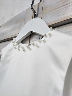 pearl embellished neckline
