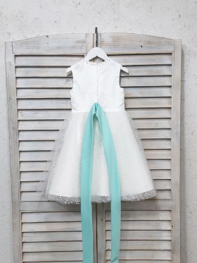 sequinned pearl satin and tulle flower girl dress sequinned pearl satin and tulle flower girl dress