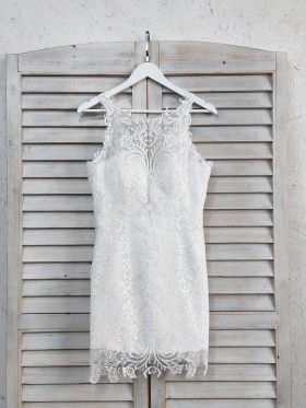 short lace bodycon bridal dress