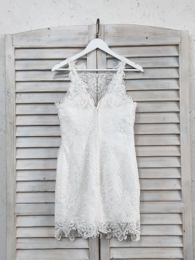 v back lace short bridal dress v back lace short bridal dress