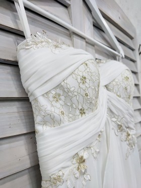 gold detailed bodice wedding dress