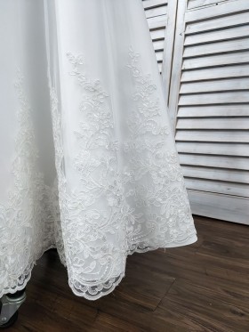 tea length wedding dress with lace details tea length wedding dress with lace details