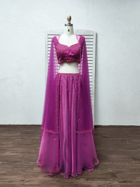 two piece orchid prom gown with veil