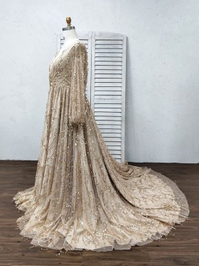 bling bling gold sequin long sleeve plus size prom dress bling bling gold sequin long sleeve plus size prom dress