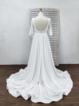 white jersey bridal dress with long sleeves white jersey bridal dress with long sleeves