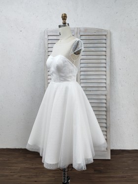 lovely polka dot cap sleeve short bridal gown lovely polka dot cap sleeve short bridal gown
