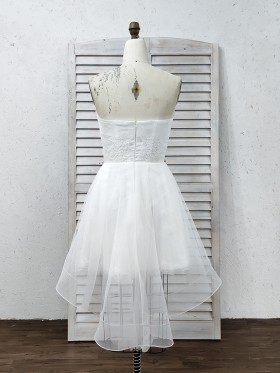 lovely short white bridal dress