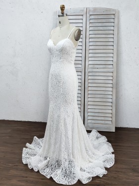 modern sweetheart spaghetti straps white lace mermaid wedding dress modern sweetheart spaghetti straps white lace mermaid wedding dress