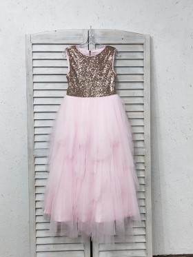 sequin and tulle long flower girl dress