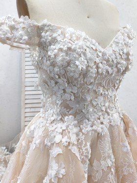 pearls embellished floral lace appliques