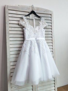 white lace cap sleeve white short bridal dress white lace cap sleeve white short bridal dress