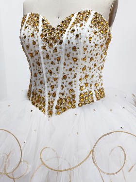 gold crystals beaded strapless sweetheart bodice gold crystals beaded strapless sweetheart bodice