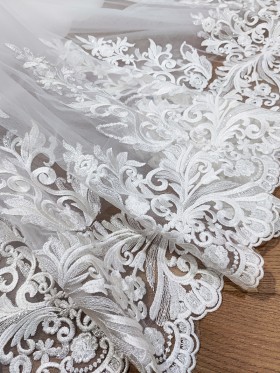 sequinned lace material