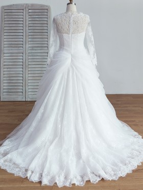 ivory lace long sleeve ball gown wedding dress ivory lace long sleeve ball gown wedding dress