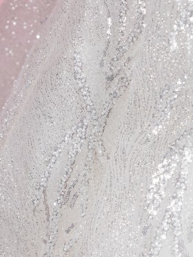 sparkly silver beading glitter fabric