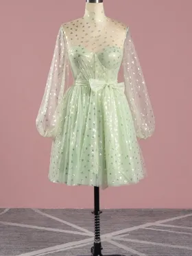 lovely heart pattern sheer mint tulle short homecoming dress lovely heart pattern sheer mint tulle short homecoming dress