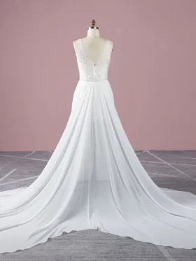 two piece lace and chiffon bridal dress