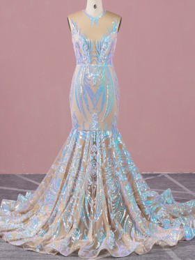 dazzling iridescent sequin unique African American prom gown dazzling iridescent sequin unique African American prom gown