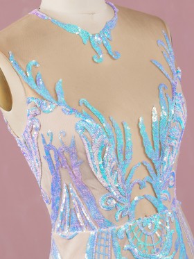 iridescent sequin sexy prom dress